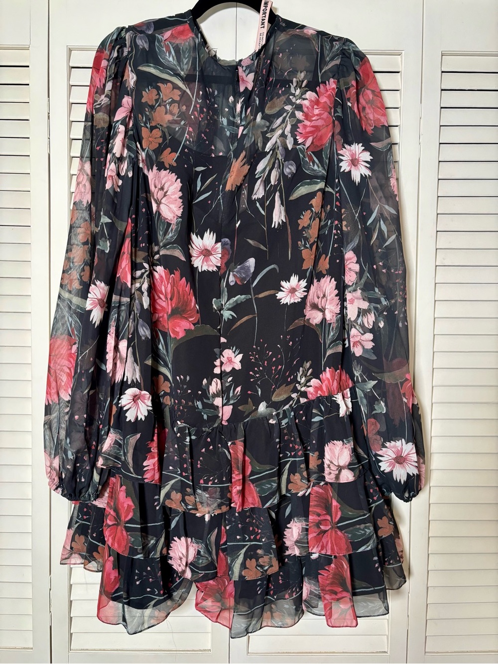 NWT Mac Duggal IEena Floral Ruffle Chiffon Dress Size 12 - Picture 9 of 11